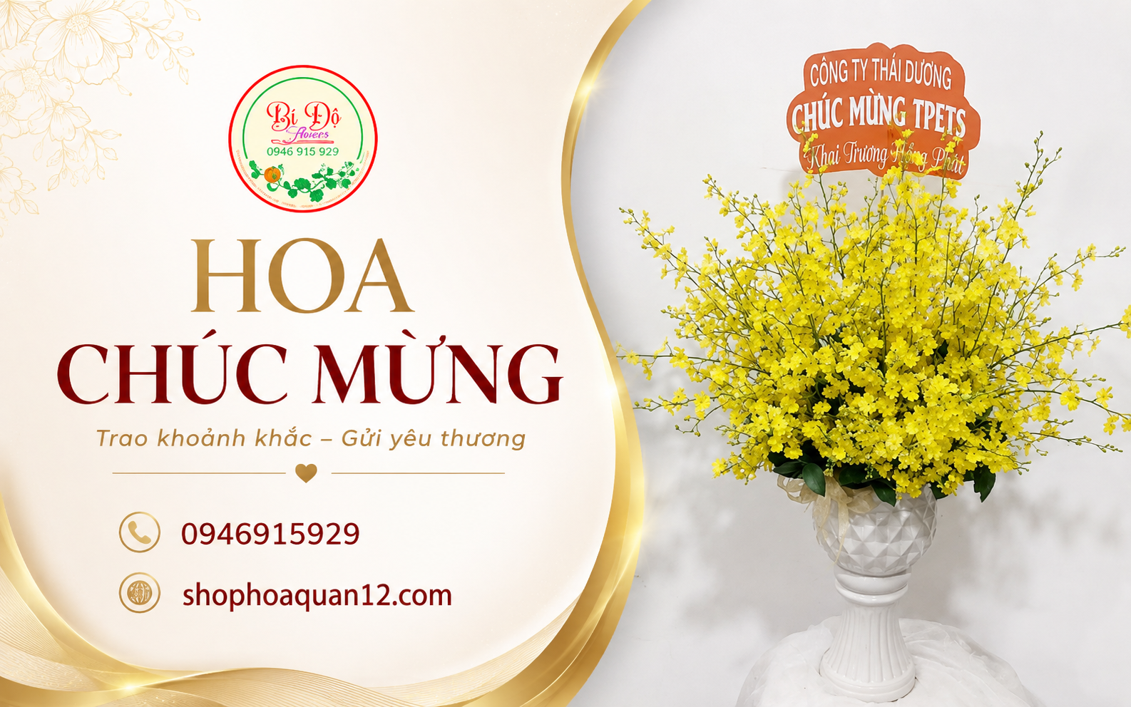 Shop Hoa Quận 12, Shop Hoa Bí Đỏ là shop được nhiều khách hàng tin tưởng lựa chọn khi cần đặt hoa chúc mừng
