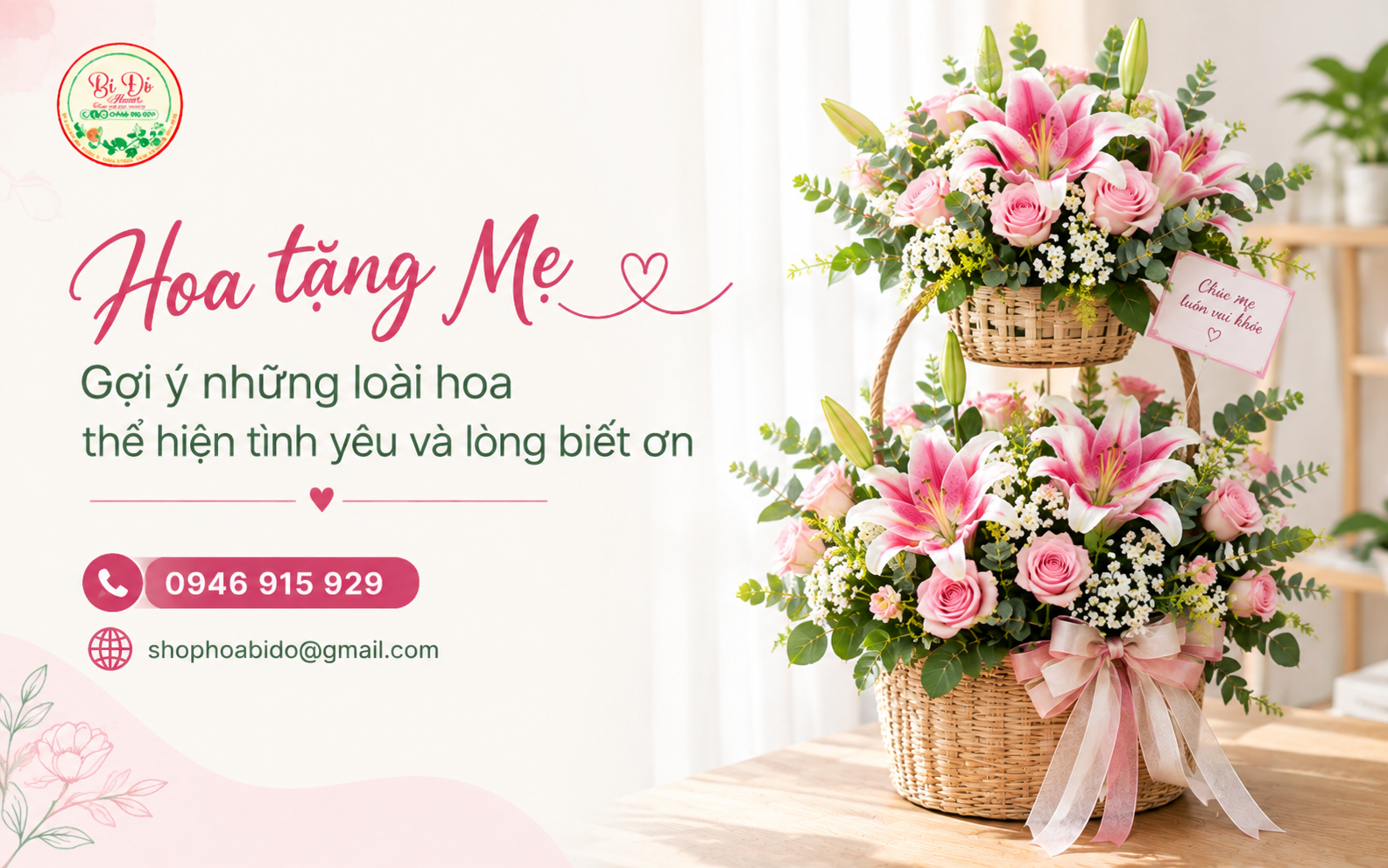 Hoa ly – Nét đẹp thanh khiết, gửi lời chúc Mẹ luôn bình an và hạnh phúc